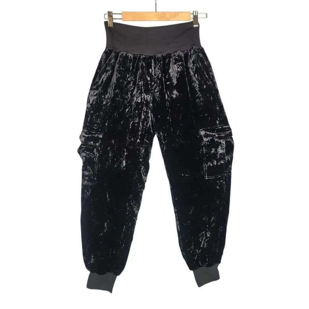 Cinq à Sept Black Velvet Joggers Sz Med